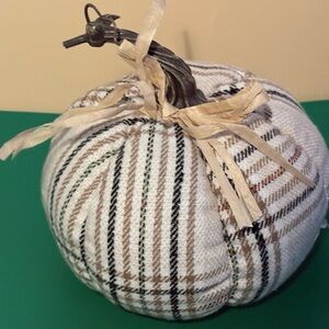Plaid Fabric Pumpkin Decor